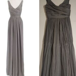 J Crew Grey Silk Chiffon Heidi Nightgown Bridesmaid Dress!